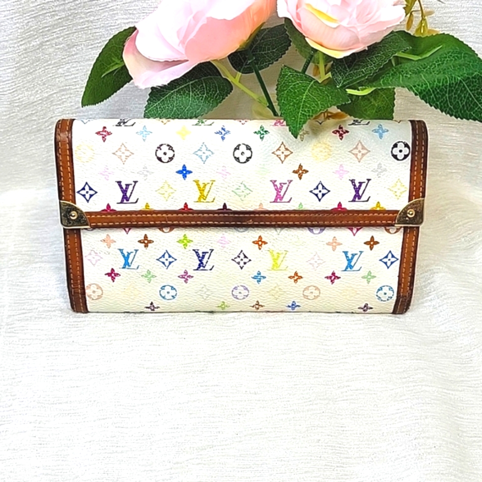 Louis Vuitton Multicolor Porte Tresor International Wallet M92659 Lv Auth 58367